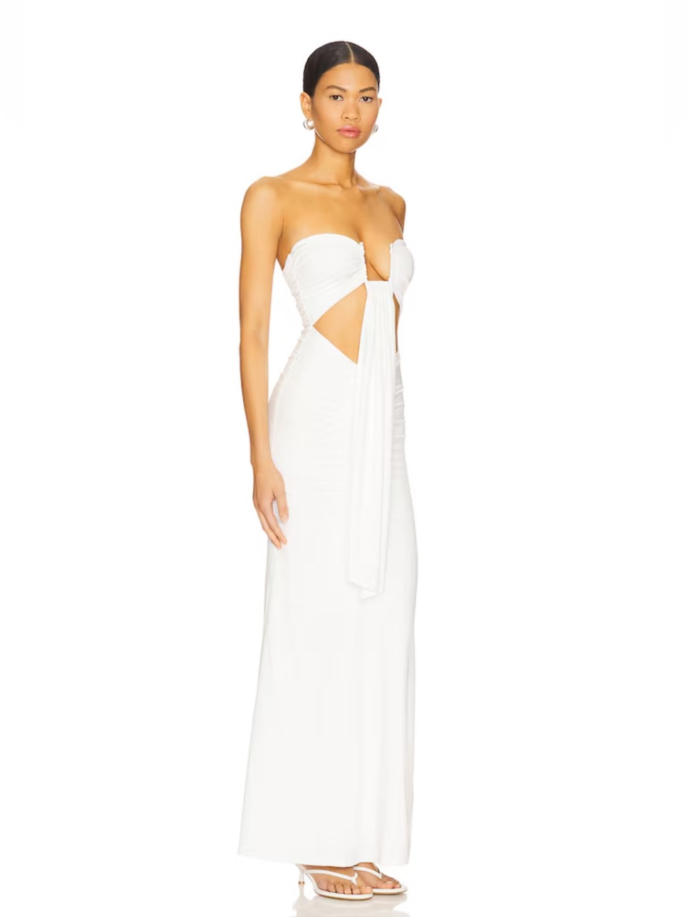 superdown White Strapless Cutout Column Gown - Picture 2 of 5